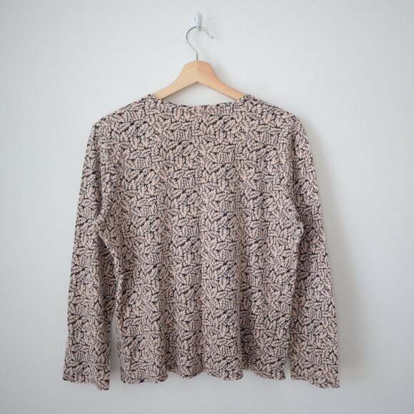 Croft & Barrow Leaf Print Cotton Top | M - Picture 4 of 5